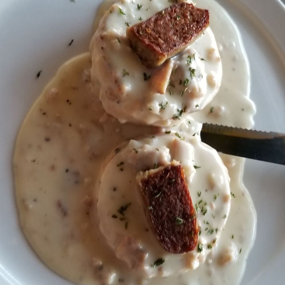 Over Easy - Paradise Valley - Half order of Jalapeno/ Cheese Biscuits & Gravy with sausage on top. - Breakfast & Brunch Near Me - Phoenix, Arizona Over Easy - Paradise Valley - Half order of Jalapeno/ Cheese Biscuits & Gravy with sausage on top. - Breakfast & Brunch Near Me - Phoenix, Arizona