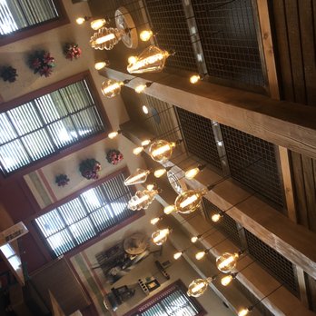 Lupe Tortilla Mexican Restaurant - Awesome Edison lighting feature above a large seating area - Mexican Near Me - Addison, Texas