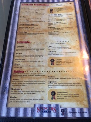 Menu photo 8 Spencer's Cafe Bakersfield, CA