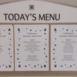 Solaris Healthcare Celebration - Sample menu