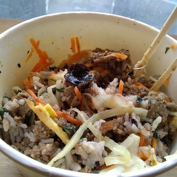 Raon Kitchen - Beef bibimbap after mixing. - Asian Fusion Near Me - Ottawa, Ontario