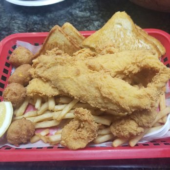 Big EZ Seafood - Half catfish, half shrimp basket included hushpuppies, sliced toast and fries. I just missed the crawfish for the day :( - Seafood Near Me - Gretna, Louisiana Big EZ Seafood - Half catfish, half shrimp basket included hushpuppies, sliced toast and fries. I just missed the crawfish for the day :( - Seafood Near Me - Gretna, Louisiana