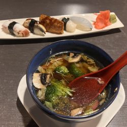 Mizu Asian Bistro - Seafood Soup and sushi