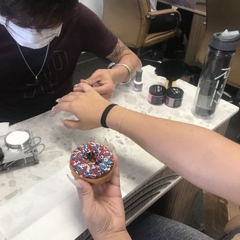 Vip Nails - Dang literally went and bought me donuts because I was hangry. Dang, Vy & Emily are the best - Nail Salons Near Me - Redding, California