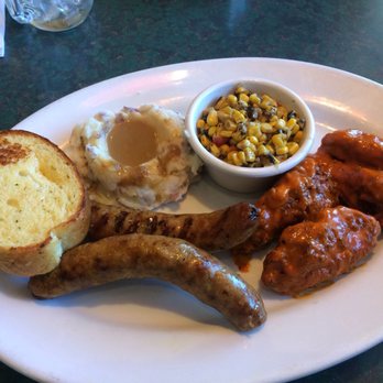 Smokey Bones - Mashed potatoes with corn and sausage and garlic buffalo wings - Barbeque Near Me - Erie, Pennsylvania Smokey Bones - Mashed potatoes with corn and sausage and garlic buffalo wings - Barbeque Near Me - Erie, Pennsylvania