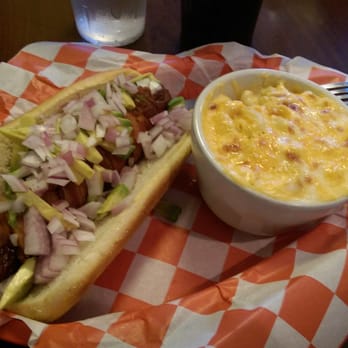 Tim's Kitchen - The bacon and avocado hotdog with a side of homemade mac and cheese. - American Near Me - Orting, Washington Tim's Kitchen - The bacon and avocado hotdog with a side of homemade mac and cheese. - American Near Me - Orting, Washington
