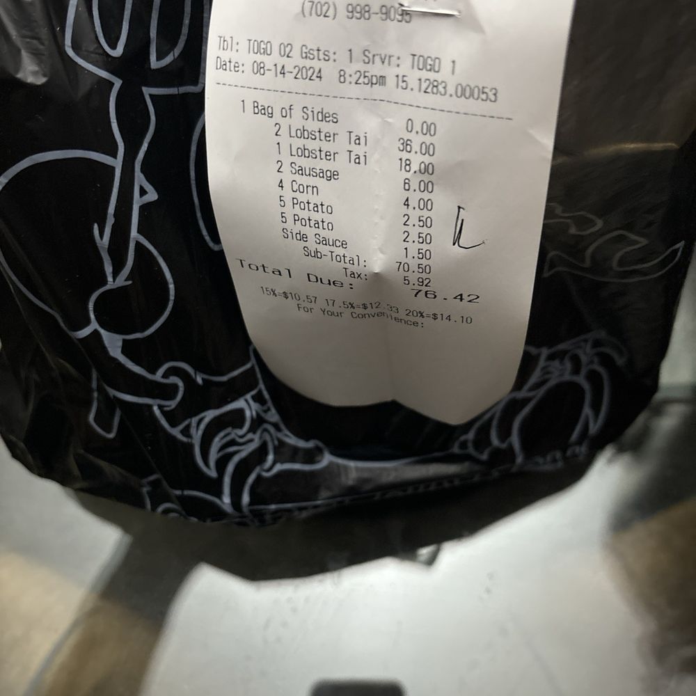 Angry Crab Shack - To go bag and receipt - Seafood Near Me - Henderson, Nevada Angry Crab Shack - To go bag and receipt - Seafood Near Me - Henderson, Nevada