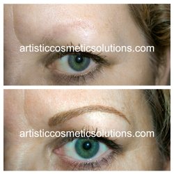 Artistic Cosmetic Solutions - Before and After Hair Stroke Eyebrows.
