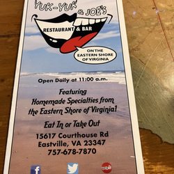 Menu front.