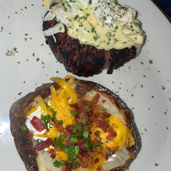 J. Alexander's - Filet topped with crab and béarnaise was a chef's special tonight. Paired with a loaded baked potato - Steakhouses Near Me - Tampa, Florida