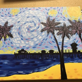 Painting with a Twist - Starry night over the Pier - Art Classes Near Me - Bradenton, Florida