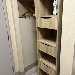 Lots of shelves and drawers in the closet.