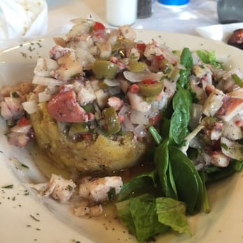 La Casona Restaurant - Plantain with octopus and salad. It was good. But it came out cold. - Puerto Rican Near Me - Tampa, Florida La Casona Restaurant - Plantain with octopus and salad. It was good. But it came out cold. - Puerto Rican Near Me - Tampa, Florida