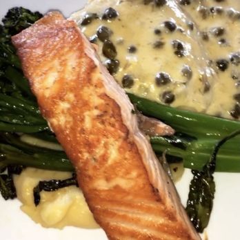 Rusty Pelican - Miami - The very pretty but unseasoned Salmon. - Seafood Near Me - Key Biscayne, Florida Rusty Pelican - Miami - The very pretty but unseasoned Salmon. - Seafood Near Me - Key Biscayne, Florida