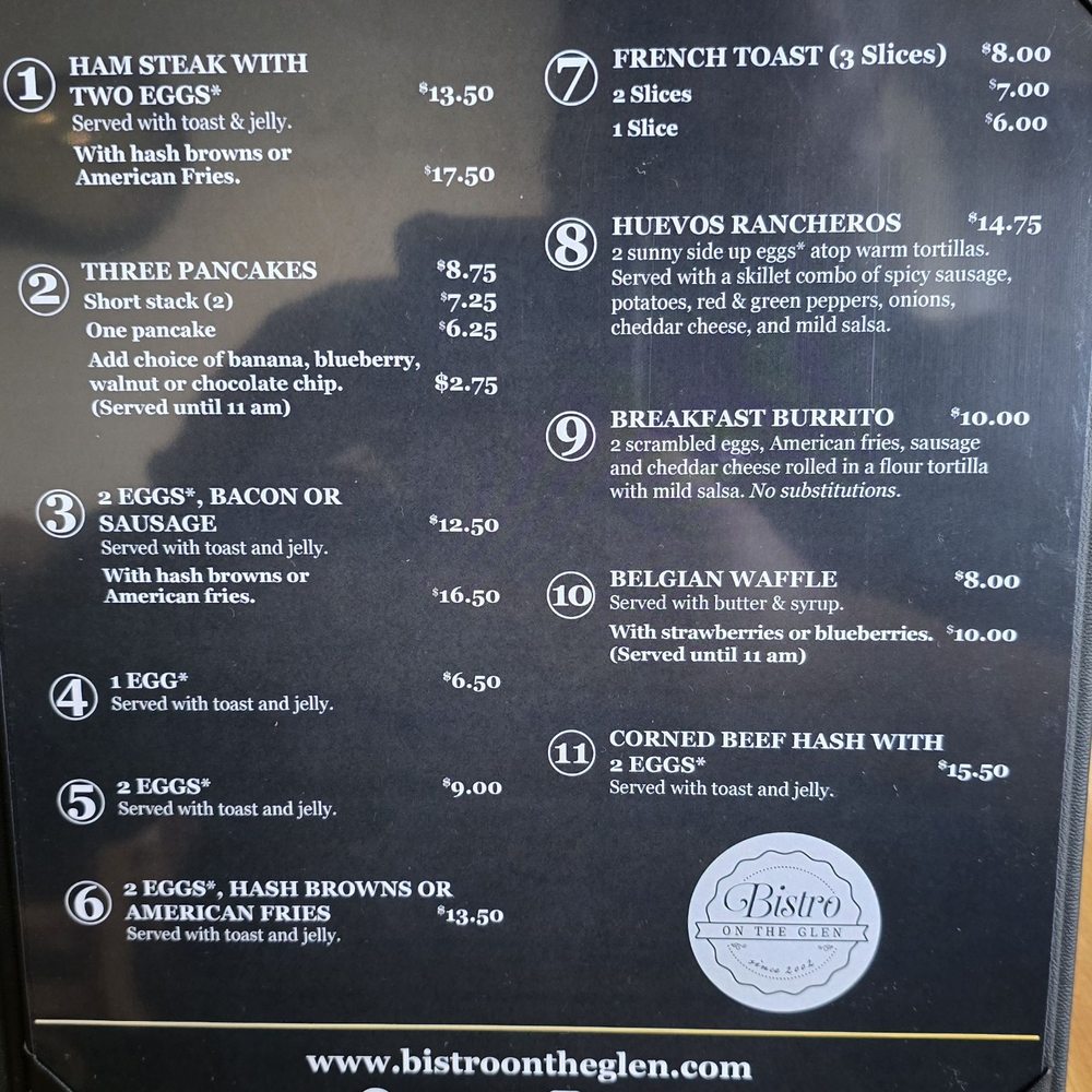 Bistro On The Glen - Menu as of 3/21/2026 - American Near Me - Glendale, Wisconsin Bistro On The Glen - Menu as of 3/21/2026 - American Near Me - Glendale, Wisconsin