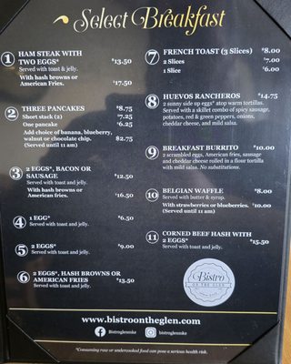 Menu photo 2 Bistro On The Glen Glendale, WI