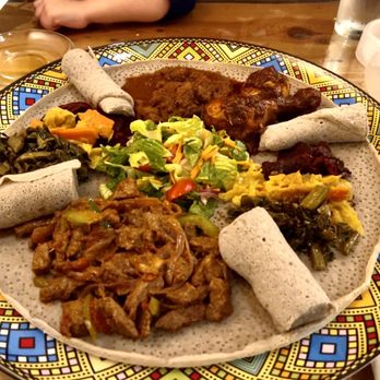 Addissae - Meat sampler and beef tibbs - Ethiopian Near Me - Asheville, North Carolina Addissae - Meat sampler and beef tibbs - Ethiopian Near Me - Asheville, North Carolina