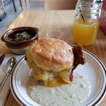 Pine State Biscuits - Reno - The Reggie, mimosa and collard greens! - Breakfast & Brunch Near Me - Reno, Nevada Pine State Biscuits - Reno - The Reggie, mimosa and collard greens! - Breakfast & Brunch Near Me - Reno, Nevada