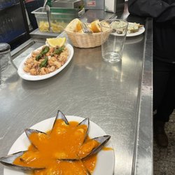 La Mejillonera - Not the best picture but the far end is my favorite- mussels in some onion vinegar sauce