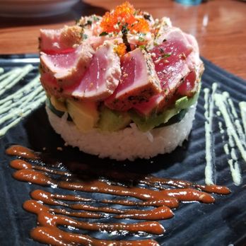 Lost Roo - Spicy Ahi Tuna Tower - American Near Me - Long Beach, Washington Lost Roo - Spicy Ahi Tuna Tower - American Near Me - Long Beach, Washington