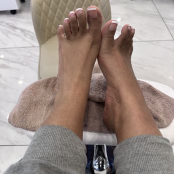 Exotic II Nails And Spa - French Tip Pedicure on Massage Chair - Nail Salons Near Me - Boiling Springs, South Carolina Exotic II Nails And Spa - French Tip Pedicure on Massage Chair - Nail Salons Near Me - Boiling Springs, South Carolina