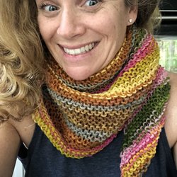 Three Bags Full Knitting Studio - This was my 1st REAL project.  A triangle scarf made with Liberty Wool - purchased for an amazing price at their Anniversary sale!