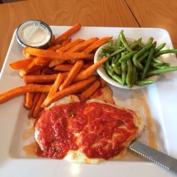 Flashback Diner & Coffeehouse - Chicken Parmesan with sweet potato fries and green beans - Diners Near Me - Davie, Florida Flashback Diner & Coffeehouse - Chicken Parmesan with sweet potato fries and green beans - Diners Near Me - Davie, Florida