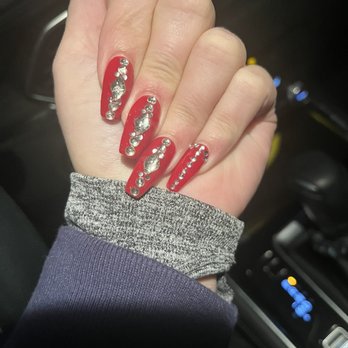 Paris Nails 2 - Acrylic coffin w rhinestones - Nail Salons Near Me - Las Vegas, Nevada Paris Nails 2 - Acrylic coffin w rhinestones - Nail Salons Near Me - Las Vegas, Nevada