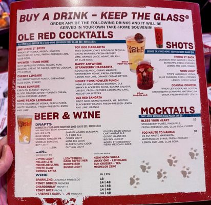 Menu photo 2 Ole Red Las Vegas, NV