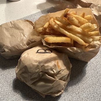 Little Big Burger - Burgers and Truffle fries. Ton of fries. Stayed crispy 20 min after ordering. - Burgers Near Me - Beaverton, Oregon