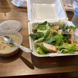 Fahrenheit Two Twelve - Caesar chicken salad and cream of chicken and rice soup