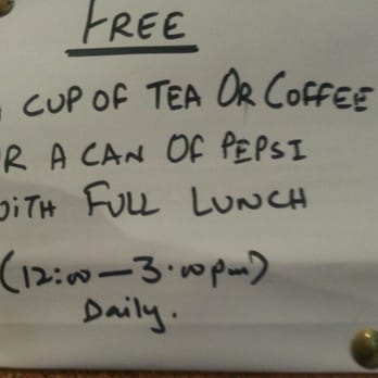 Marhaba Kitchen - FREE A cup of Tea Or Coffee Or a Can Of Pepsi with full lunch (12-3:00pm daily). - Pakistani Near Me - Edinburgh, EDH