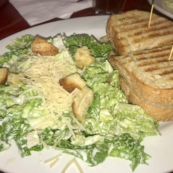 Panini Kabob Grill - Chicken and Brie sandwich with a Caesar salad. - Mediterranean Near Me - Bakersfield, California Panini Kabob Grill - Chicken and Brie sandwich with a Caesar salad. - Mediterranean Near Me - Bakersfield, California