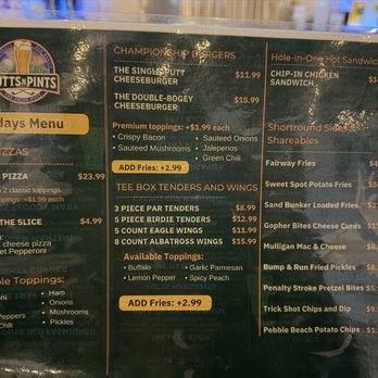 Putts N Pints - Menu - Mini Golf Near Me - Albuquerque, New Mexico Putts N Pints - Menu - Mini Golf Near Me - Albuquerque, New Mexico
