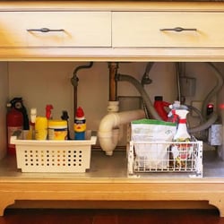 Minimize Organize Simplify - Keep just what you use and need under the kitchen sink.