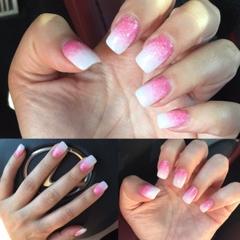 Top Nails & Spa - ~Pink and White SNS Ombre Nails with Glitter Pink by Jerry~ - Nail Salons Near Me - La Quinta, California Top Nails & Spa - ~Pink and White SNS Ombre Nails with Glitter Pink by Jerry~ - Nail Salons Near Me - La Quinta, California