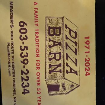 Pizza Barn - Menu - Pizza Near Me - Center Ossipee, New Hampshire