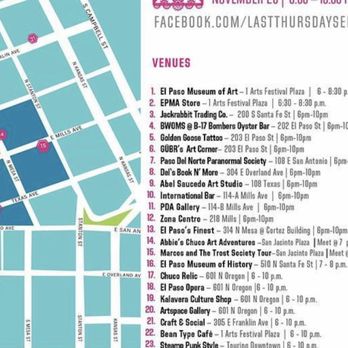 Last Thursdays - Map - Art Tours Near Me - El Paso, Texas