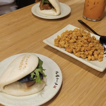 Kyuramen - Park Slope - Steamed Pork Buns and side of Salt & Pepper Crispy Corn - Ramen Near Me - Brooklyn, New York Kyuramen - Park Slope - Steamed Pork Buns and side of Salt & Pepper Crispy Corn - Ramen Near Me - Brooklyn, New York