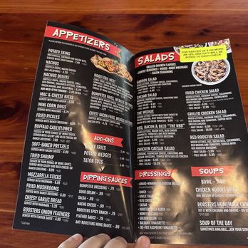 Roosters - Menu - New American Near Me - Huber Heights, Ohio