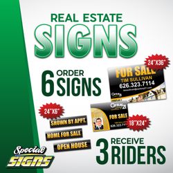 Special Signs - Real Estate Signs and Riders FOR SALE