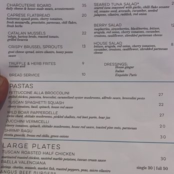 Stella Nova Bar - 1/2 the new menu - Italian Near Me - Charlotte, North Carolina