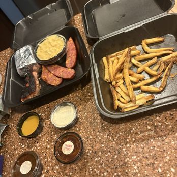 Mission BBQ - Brisket, Jalapeño Cheddar Sausage, Mac and Cheese, Cornbread, fries great portion sizes.4 sauces. I liked Memphis belle and Alabama white. - Barbeque Near Me - Lutz, Florida Mission BBQ - Brisket, Jalapeño Cheddar Sausage, Mac and Cheese, Cornbread, fries great portion sizes.4 sauces. I liked Memphis belle and Alabama white. - Barbeque Near Me - Lutz, Florida