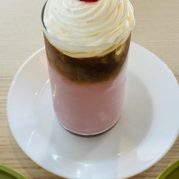 Kensley’s Acai & Cafe - Cherry blossom latte with almond milk,  iced. - Acai Bowls Near Me - Chesapeake, Virginia