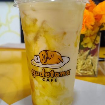 Gudetama Cafe - Mango milk - Cafes Near Me - Buena Park, California