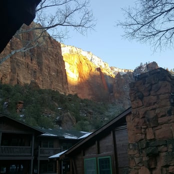 Zion Lodge - Last of the sun, view from our cabin. - Hotels Near Me - Springdale, Utah Zion Lodge - Last of the sun, view from our cabin. - Hotels Near Me - Springdale, Utah