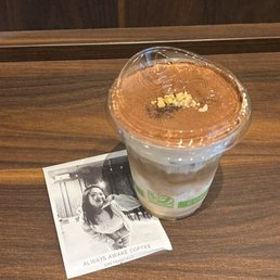 Peanut butter latte and free photo print from the small selfie "booth?" Peanut butter latte and free photo print from the small selfie "booth?"