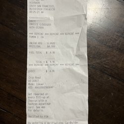 Chevron - Actual receipt