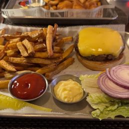 Cheeseburger and fries