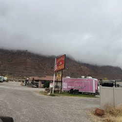 Spanish Trail RV Park - Entrance. They have a food truck that was only open once & it was just weird & trashy.